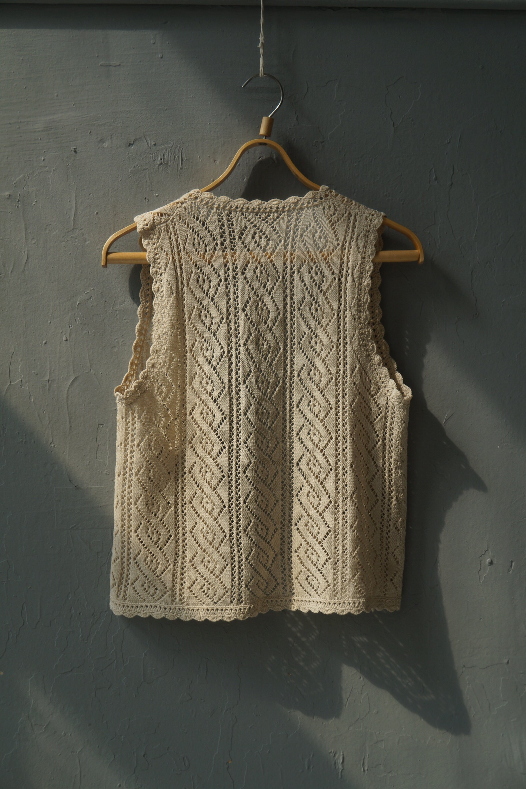 1990s Vintage Colorful Tricot Knit Top//checkered Knit//size