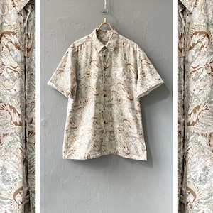 Vintage 90s Abstract Shirt Mens XL Summer Button Down Shirt Patterned Shirt Men XL Short Sleeved Shirt Abstract Summer Shirt Women XXL Shirt
