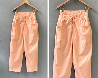 Vintage 90er Jahre Jane Hector Orange Cargohose: Frauen Baggy XS