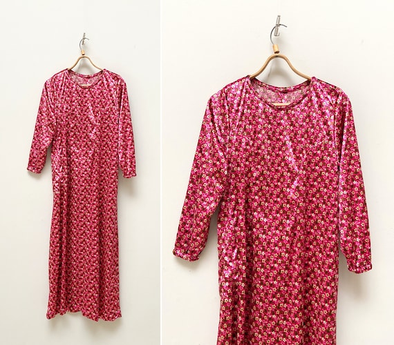 90s pink velvet dress Vintage Floral Maxi - Size M White dresses Machine wash cold 2 Color:Neon Green Discover 18 90s Hip