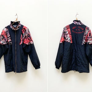 Vintage 90s Hotzenwald Ski Club Jacket Women Ski Jacket M Abstract Ski Jacket German Ski Jacket Black Ski Jacket Ski Coat Skiing Costume M