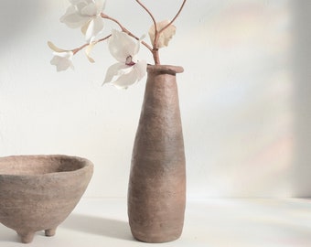 Rustic Vase for flowers, Aged Vase, Distressed Vase, Decorative vase, Vase for branches, Earthenware vases