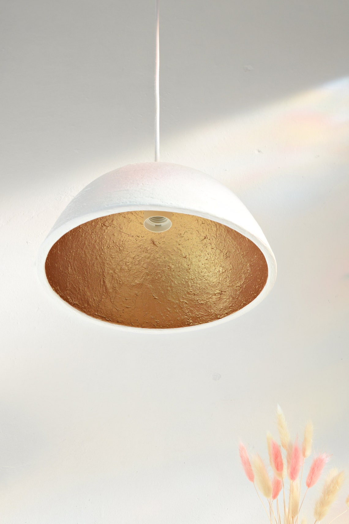 White and Gold Pendant Light White Modern Chandelier Etsy