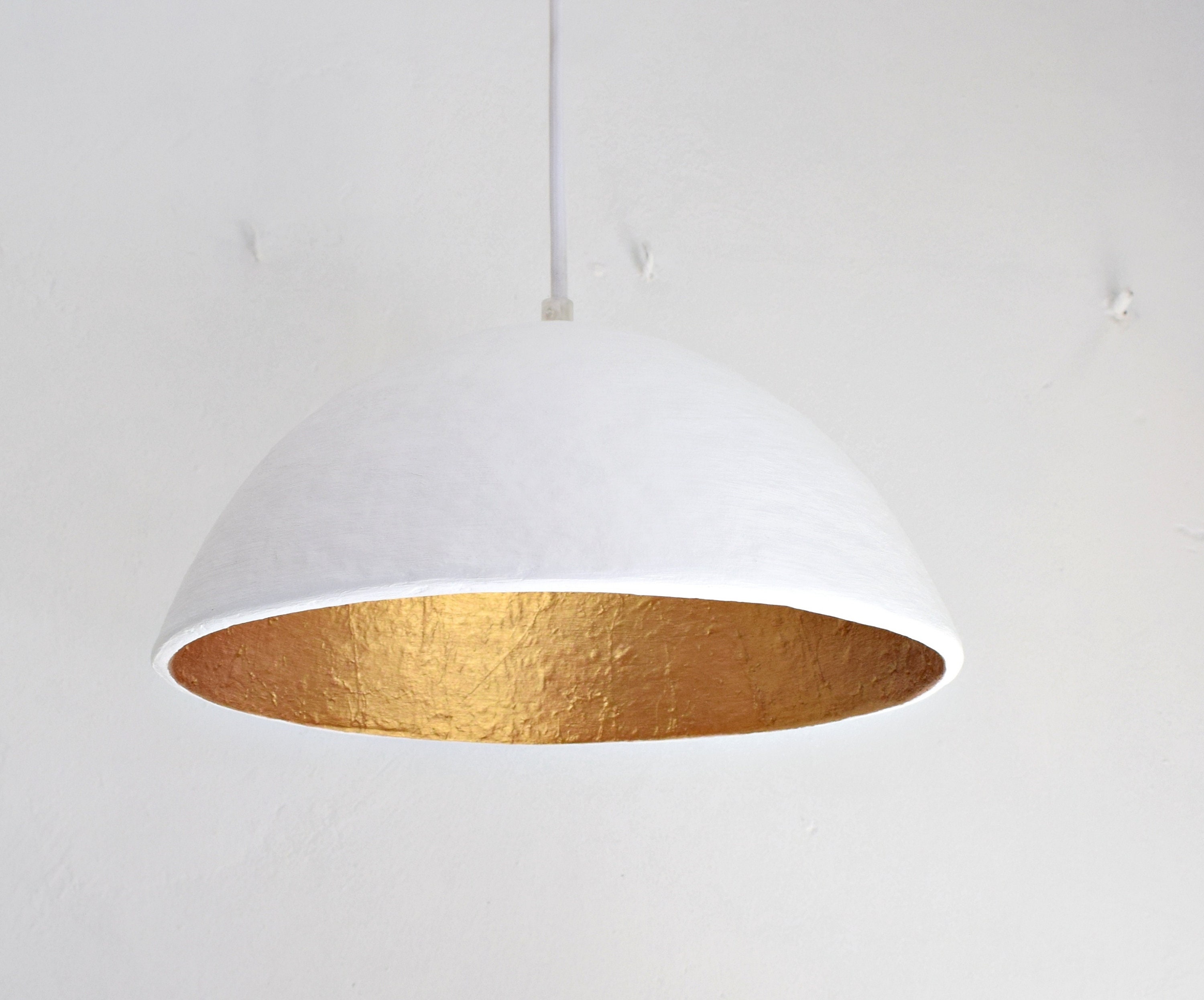 White and Gold pendant light White Modern chandelier Etsy