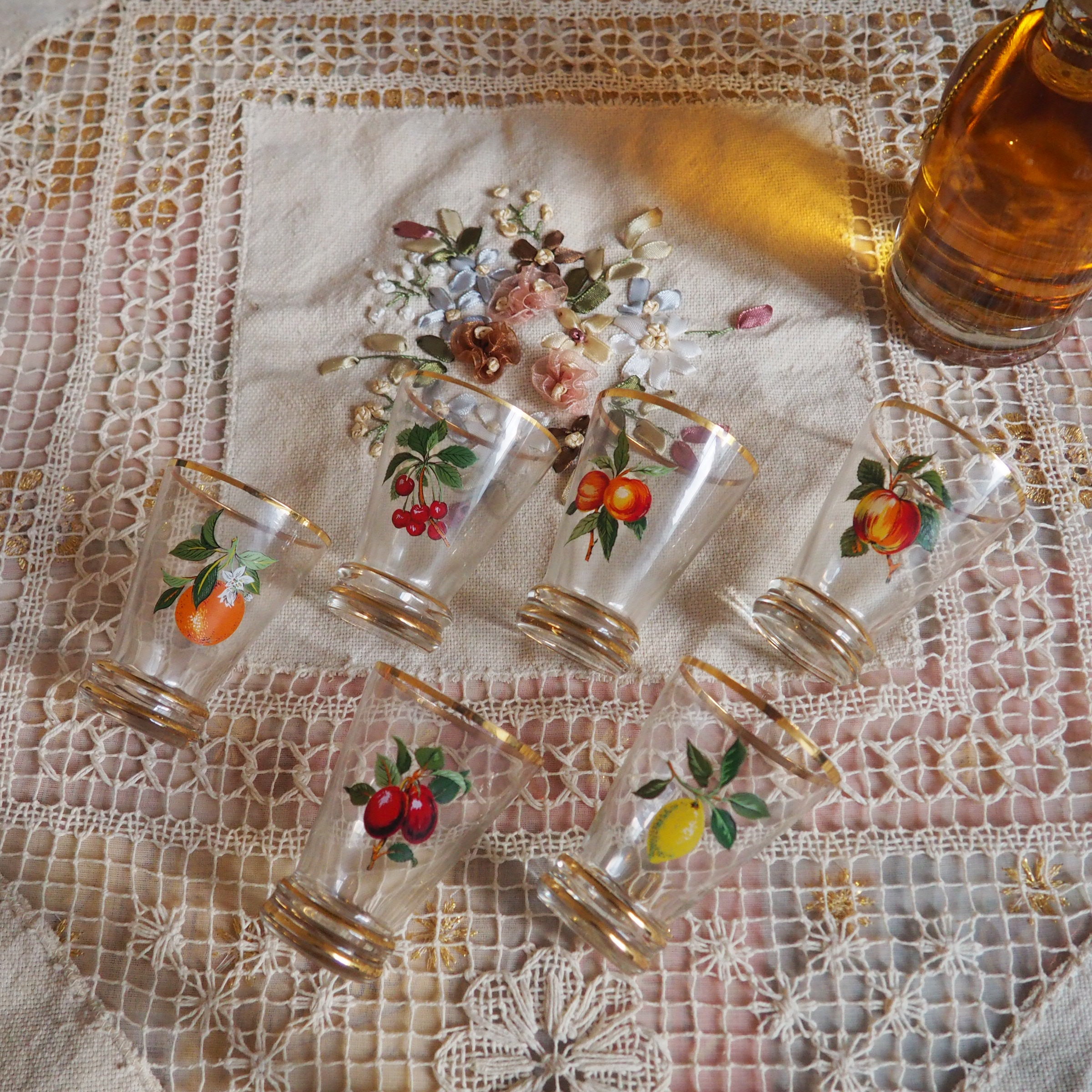 Glasses Hand Painted Fruits