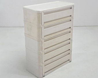 White Chest of 5 Drawers Model 4964 by Olaf Von Bohr for Kartell, 1970s