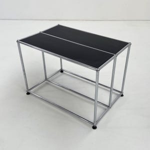 Black Low Console / Side Table by F. Haller & P. Schärer for USM Haller, 1980s