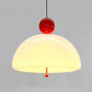 Orange Saliscendi Pendant Light by Elio Martinelli for Martinelli Luce, 1970s