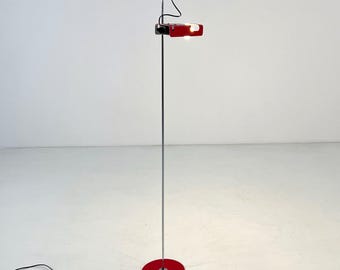 Lampada da terra Red Spider di Joe Colombo per Oluce, anni '70