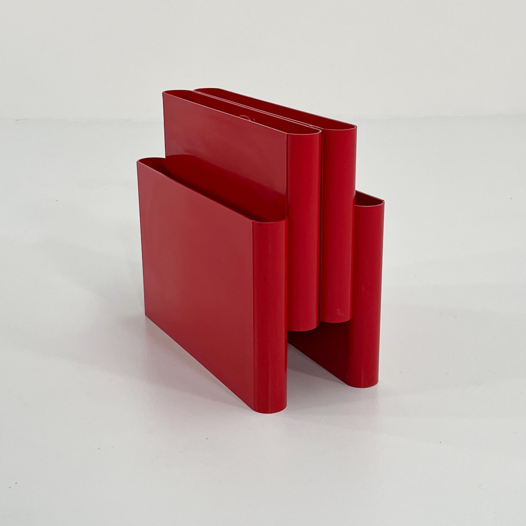 Red Magazine Racks Small Red Magazine Rack by Giotto Stoppino for Kartell, 1970s - Etsy