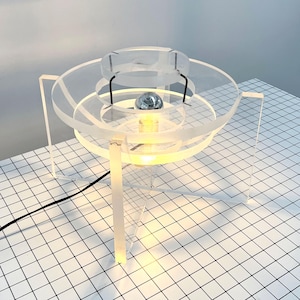 Structural Italian Table Lamp in Acrylic, 1970s