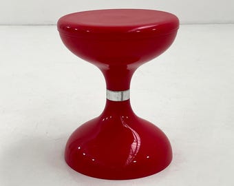 Red Americano Space Age Stool from Biemme Bologna, 1970s