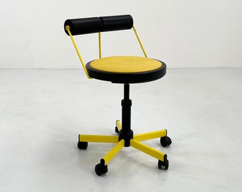 Chaise de Bureau Ajustable Jaune de Bieffeplast, 1980s