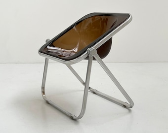 Smoke Plona Folding Chair by Giancarlo Piretti for Castelli, 1970s