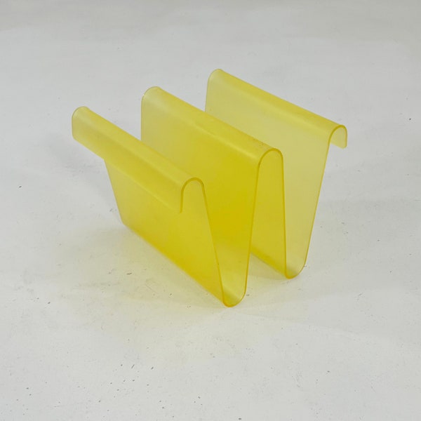 Porte-Revues Jaune Lucite Ondulée, 1990s