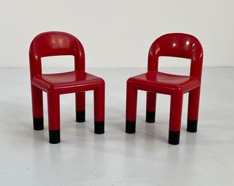 Pair of Red Kids Chair from Omsi Italy, 2000s