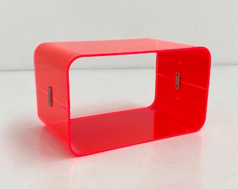 Fluo Pink Plexiglas Side Table, 1980s