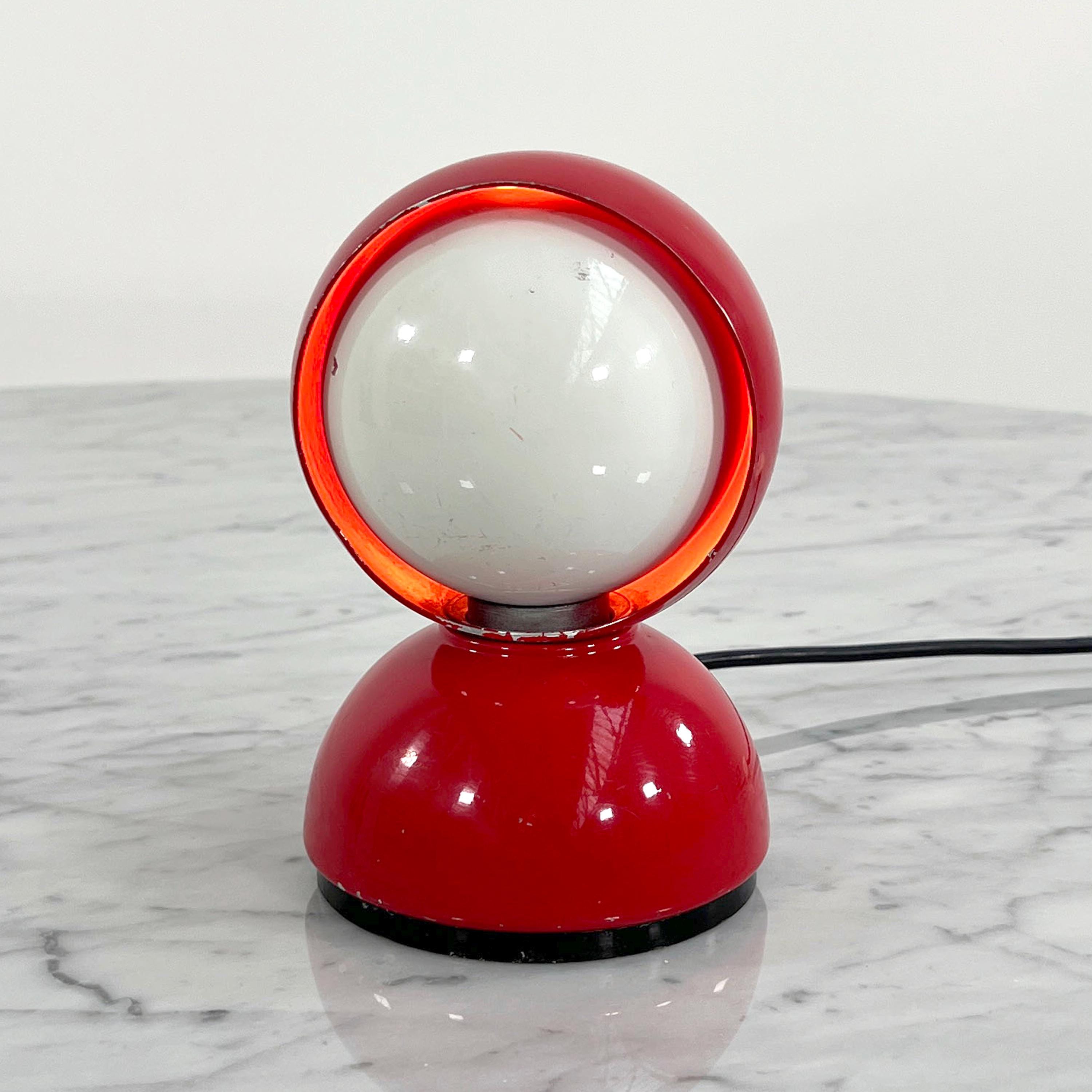 Red Eclisse Table Lamps by Vico Magistretti for Artemide, 1960s