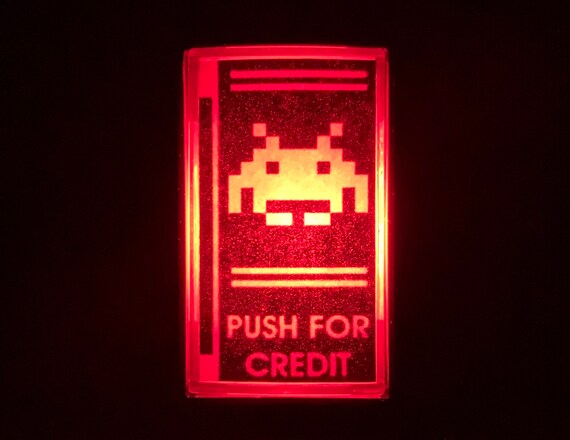 The Alien Invader 2 Led Retro Insert Coin Button Switch Etsy