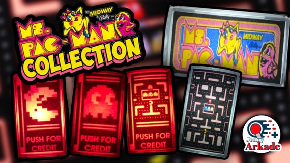 Ms Pac Man Gameplay Arcade Led Retro Insert Coin Button Etsy