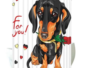 Dog Shower Curtain Etsy
