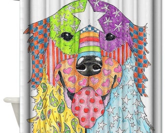 Dog Shower Curtain Etsy