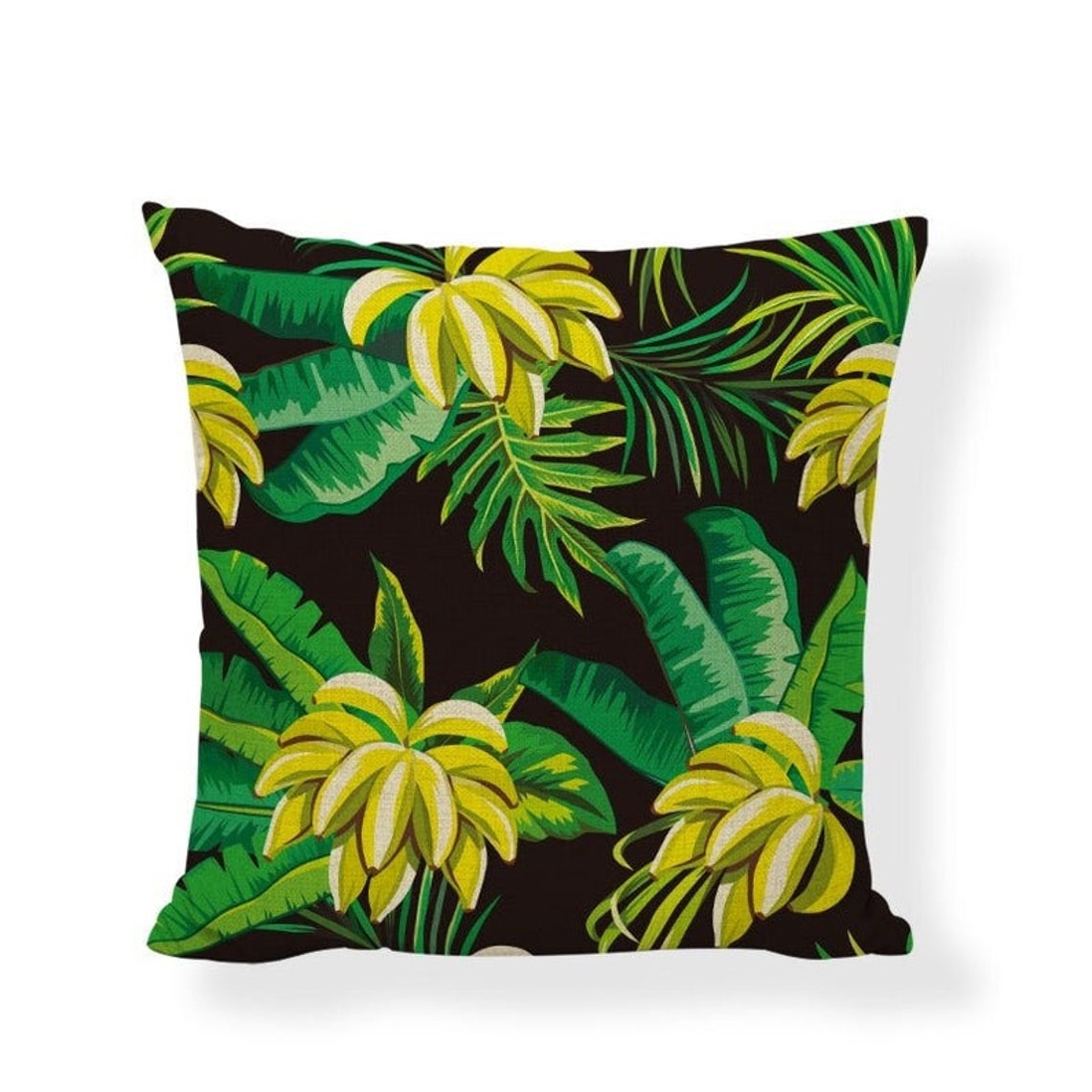 Banana Leaf Pillow Cover Banana Leaves Cushion Covers Black Etsy