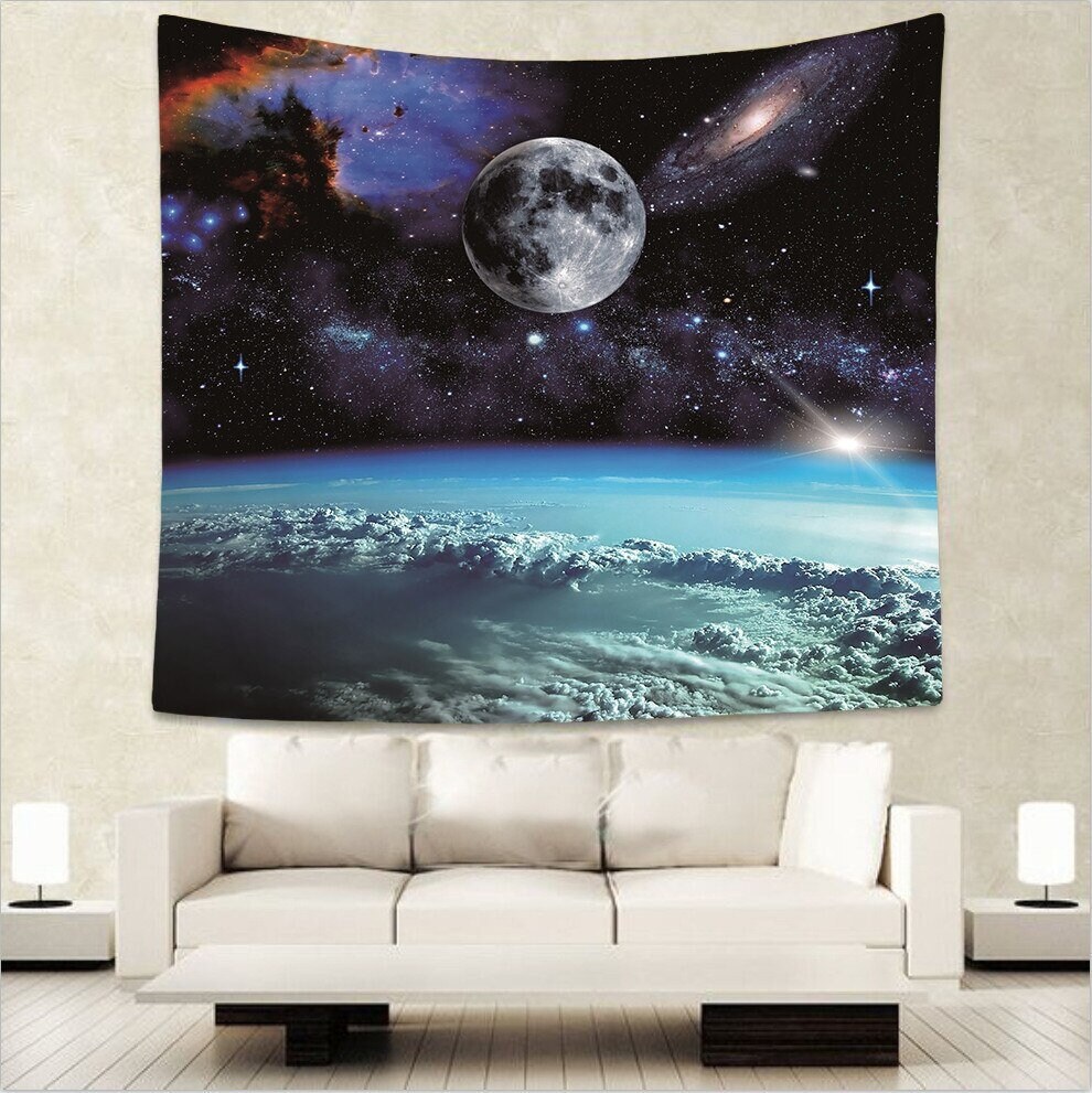 Indian Space Tapestry Wall Hanging Galaxy Planet Tapestry Wall Room Home Decor 
