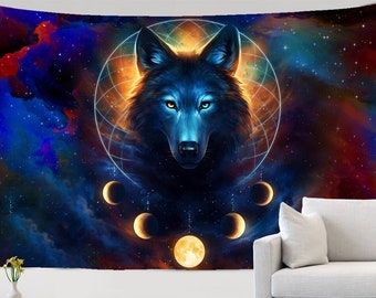 Sun Dyed Tapestry New Crying Wolf of The Moon Tapestry Sun Dyed Tapestry New Crying Wolf of The Moon Tapestry