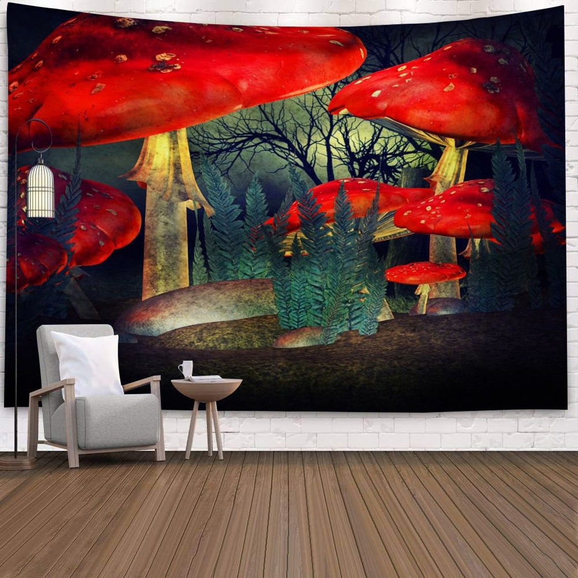 Magic Mushroom Tapestry Mushroms Wall Hanging Tapestries for Etsy