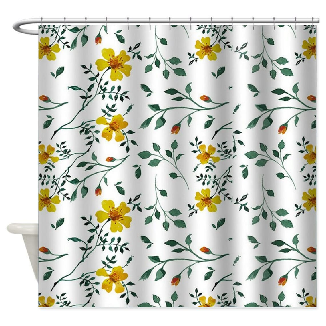 Floral Botanical Print Shower Curtain for Bathroom Decor Etsy