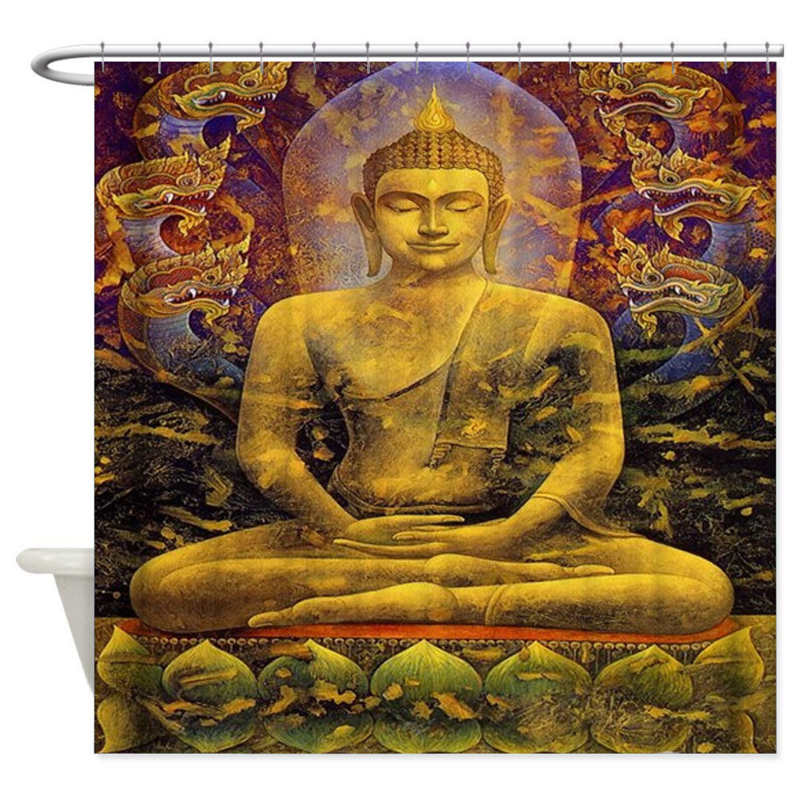 Buddha Shower Curtain for Bathroom Zen Meditation Bath Decor Etsy