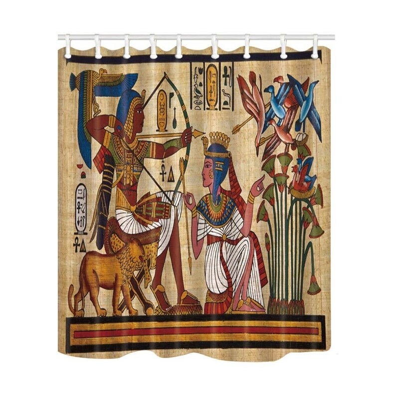 Egyptian Shower Curtain Ancient Egypt Bath Decor Waterproof Etsy