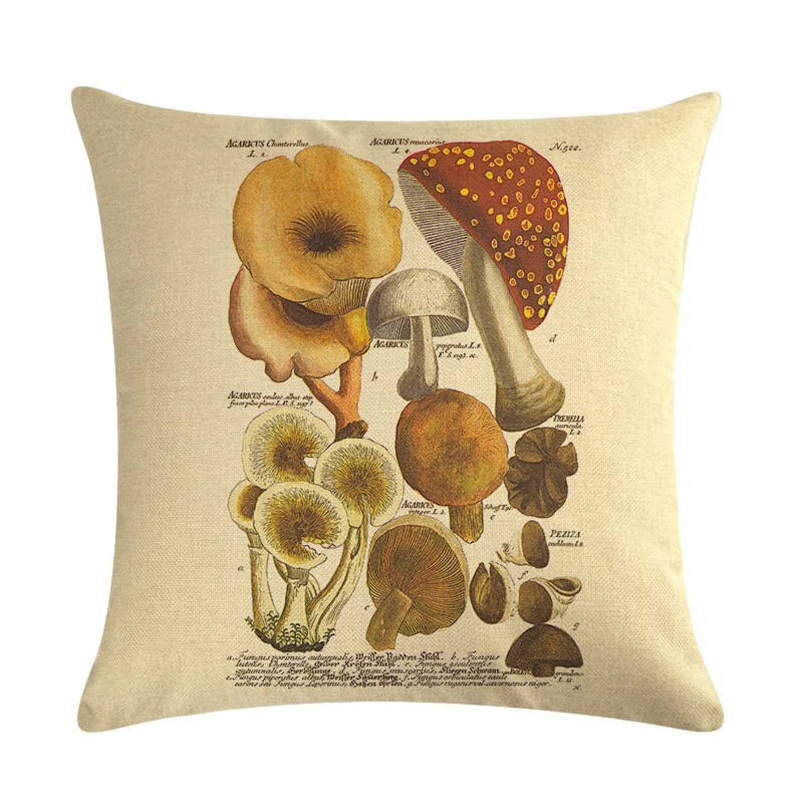 Mushrooms Pillow Cover Mushroom Cushion Cover Decorative Throw Etsy