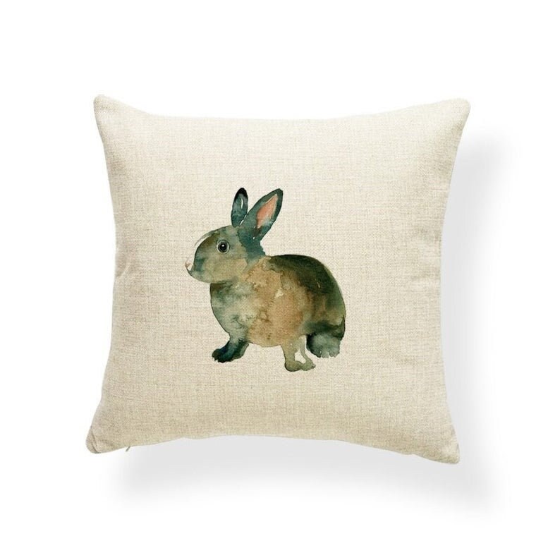 rabbit throw pillow
