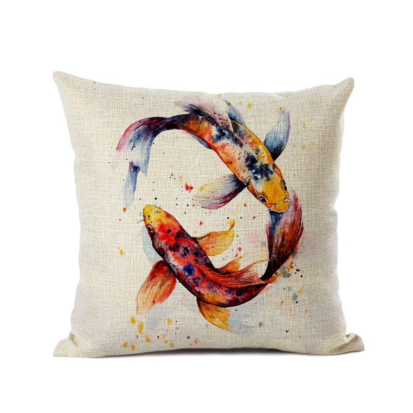 Koi Fish Pillow Cover Cushion Cover Decorative Japanese Etsy