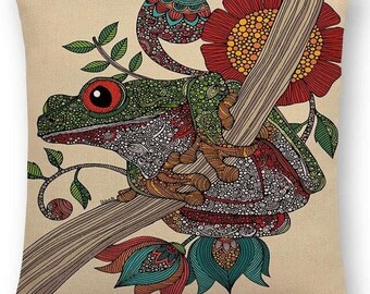 Roostery Pillow Sham Frogs Amphibians Spring Toads Frog Nature Print 100% Cotton Sateen 26in x 20in Knife-Edge Sham