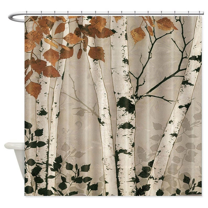 Shower Curtain Birch Tree Birch Bath Decor Shower Curtains Etsy