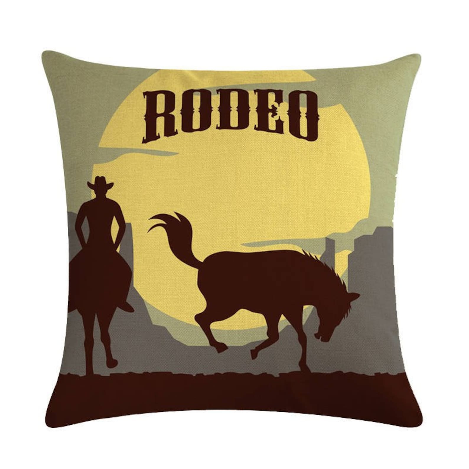 Rodeo Cushion Cover Western Pillow Cover Country Decorative Etsy