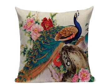 peacock throw pillow covers