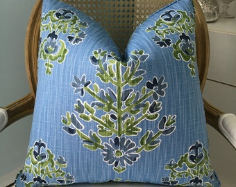 blue and green pillows