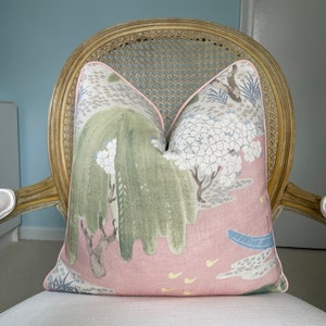 Anna French "Willow Tree" in blush one or both sides high end pillow cover. Decorative pillow cover. Designer pillow cover. Sofa pillow.