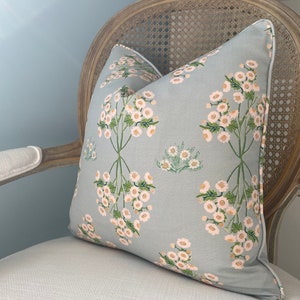Lulie Wallace "Suzanna" one or both sides high end floral pillow cover. Designer pillow cover. Decorative pillow cover. Sofa pillow cover.