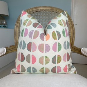 Lulie Wallace &quot;Mims&quot; multi one or both sides designer pillow cover. Decorative pillow cover. High end pillow cover. Sofa pillow cover.