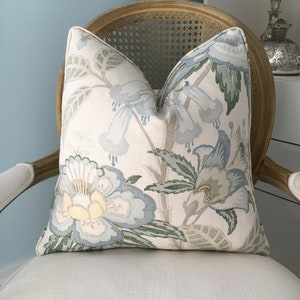 Lee Jofa "Davenport" in color: sea mist one or both sides high end pillow cover. Designer pillow cover. Decorative pillow cover. Sofa pillow