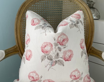 Cowtan & Tout &quot;Bowood Union&quot; in pink/grey one or both sides high end pillow cover. Designer pillow cover. Decorative pillow cover.