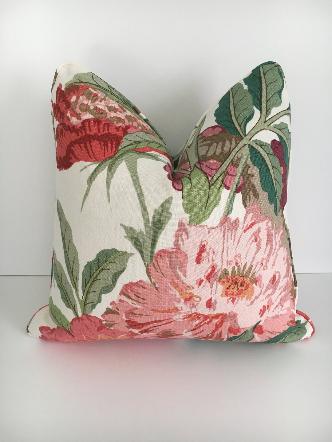 Schumacher "enchanted Garden" Fuchsia High End Pillow Cover. Designer