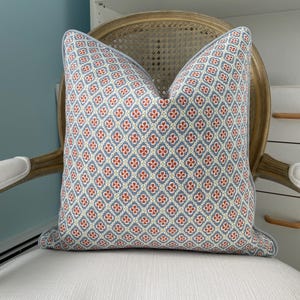 Anna Spiro “Paniola” one or both sides small geometric linen print pillow cover. Decorative pillow cover. Designer pillow cover.