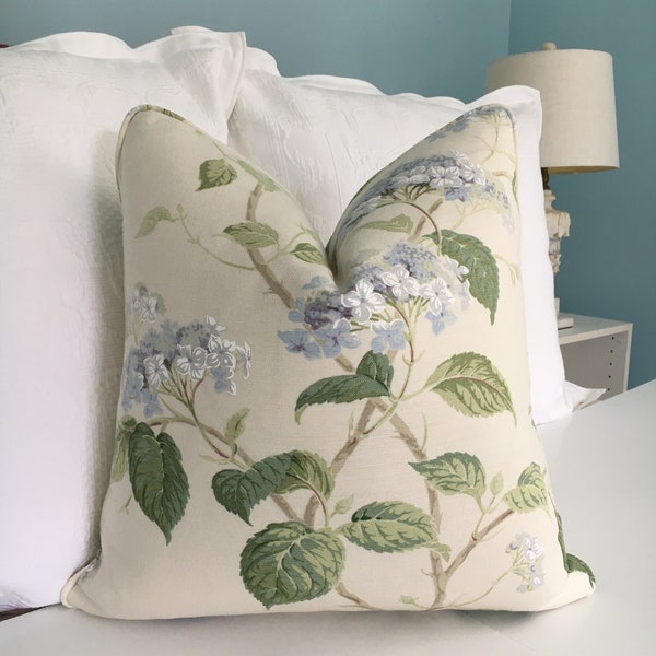 Colefax & Fowler "Summerby" in blue colorway high end pillow cover. One or both sides designer pillow cover. Decorative pillow cover.