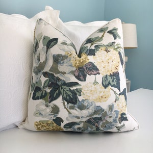 Cowtan & Tout Rose and Hydrangea one or both sides high end pillow cover. Decorative pillow cover. Designer pillow cover. Sofa pillow cover.